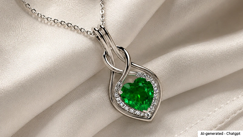 Heart-shaped Emerald Pendant