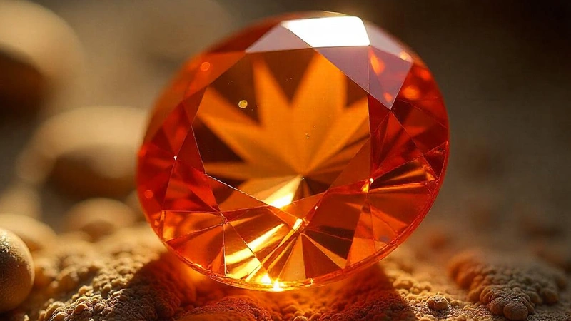 Natural Padparadscha sapphire Oval shaped gemstone