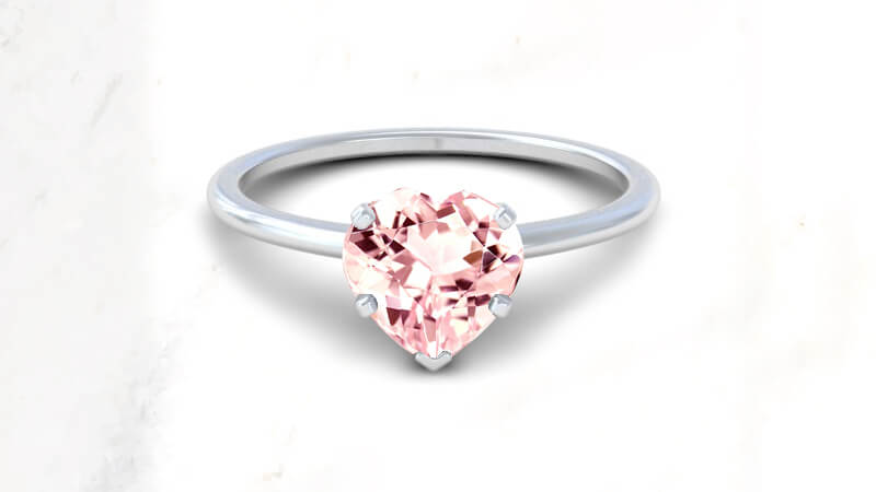 Heart shape morganite ring