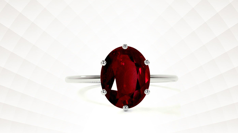 Oval-cut Ruby Solitaire Ring