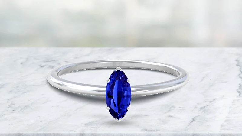 Four-Prong Blue Sapphire Solitaire Ring