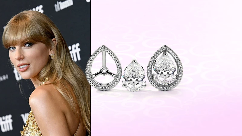 oval-shaped diamond jacket earrings