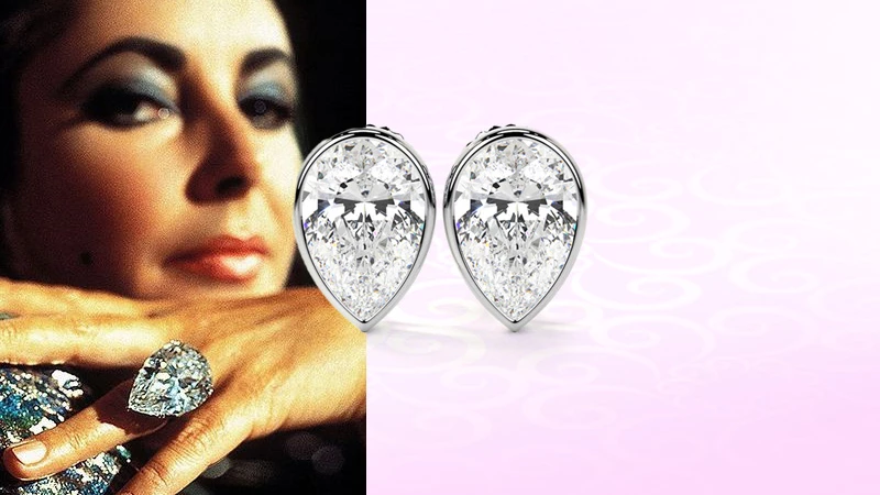 pear-shaped diamond stud earrings