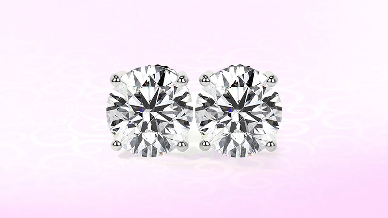 round- cut diamond stud earrings