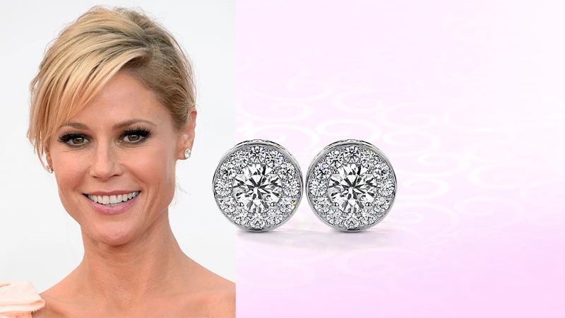 round diamond halo earrings