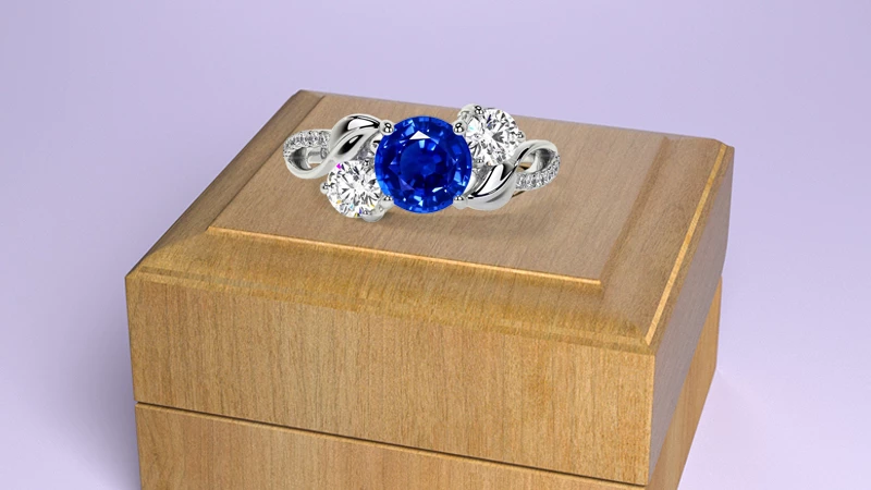 round blue sapphire