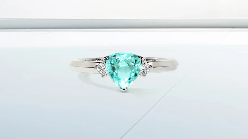 Three-stone Paraiba Ring