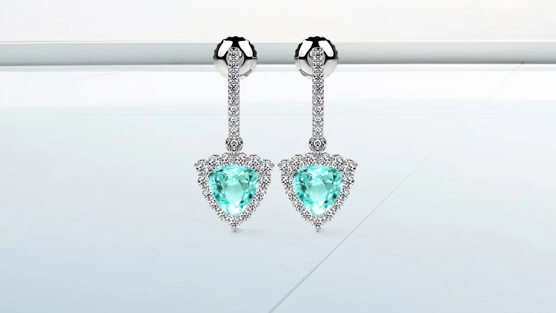 Paraiba Tourmaline Dangling Earrings