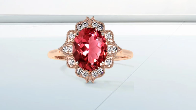 Pink Tourmaline Engagement Ring