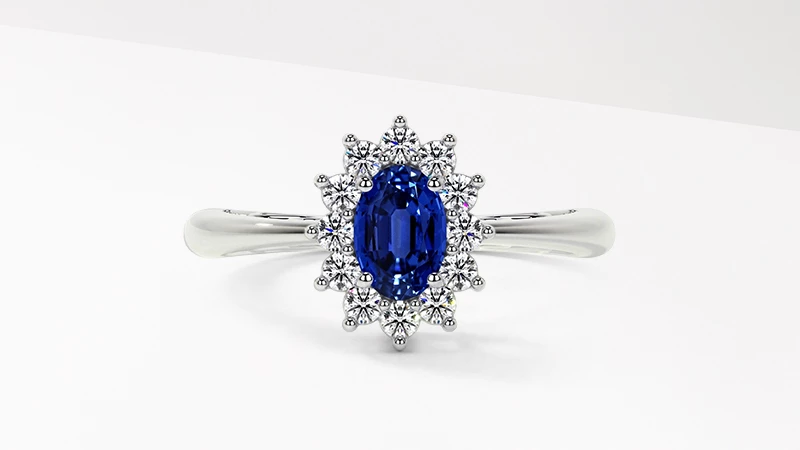 Halo Sapphire Promise Ring