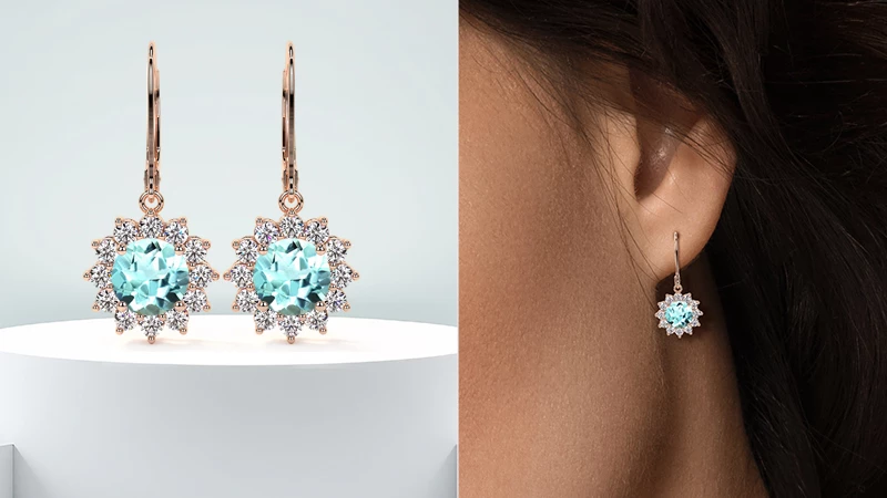 Round-Shaped Paraiba Tourmaline Earrings