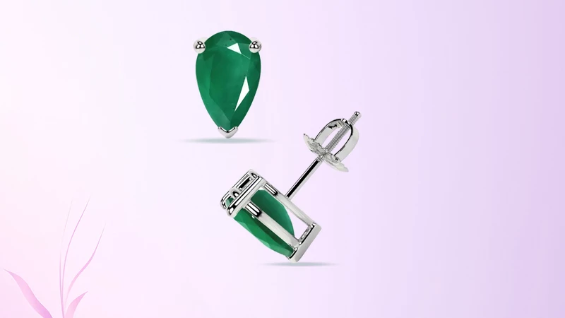Pear Emerald Stud Earrings