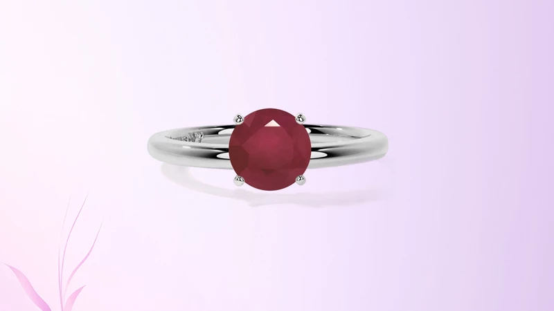 Ruby Solitaire Ring Jewelry Gifts