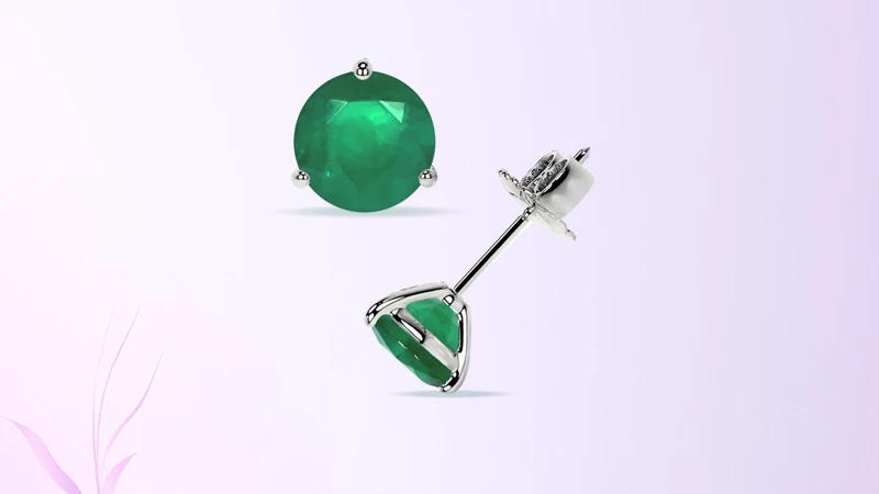 Emerald Stud Earrings Jewelry Gifts