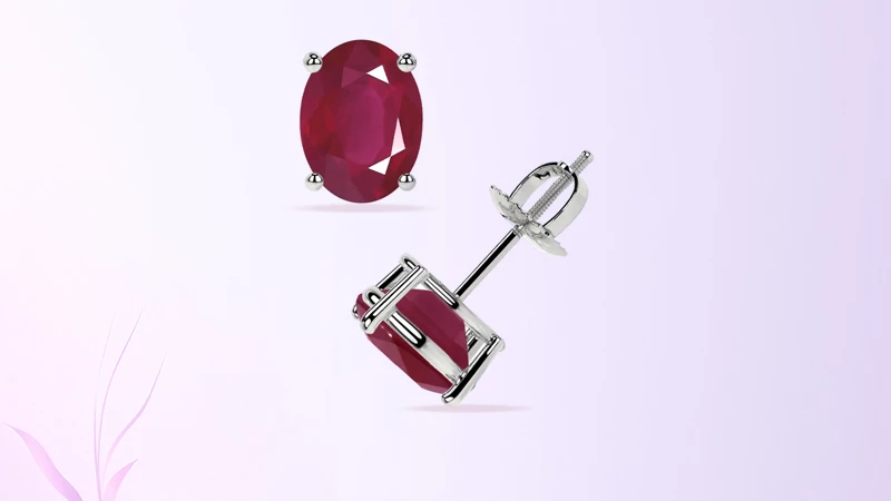 Ruby Stud Earrings Jewelry Gifts