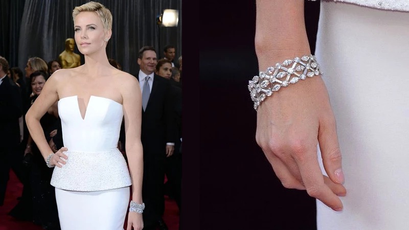 Charlize Theron's Harry Winston Diamond cuffs