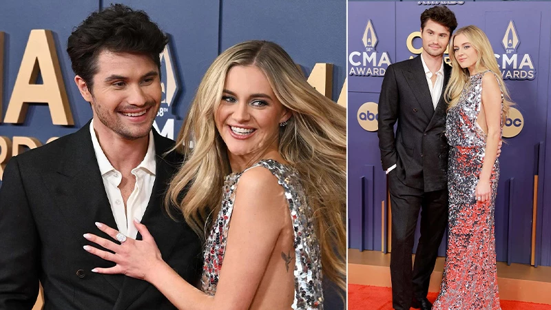 Kelsea Ballerini and Chase Stokes CMA Awards Looks