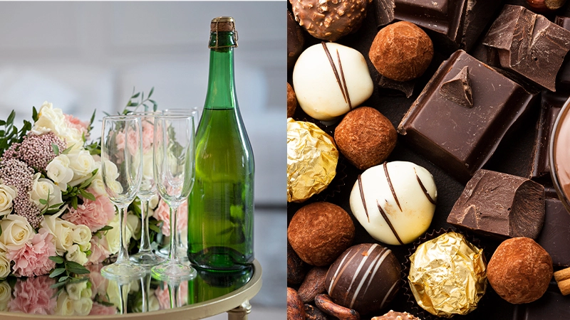 Wine and chocolates for thanksgiving