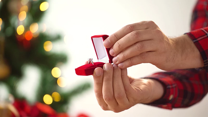 engagement ring in a box