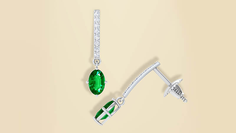 emerald dangle earring