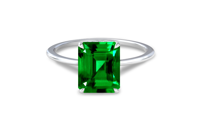 Emerald Solitaire Ring for sale
