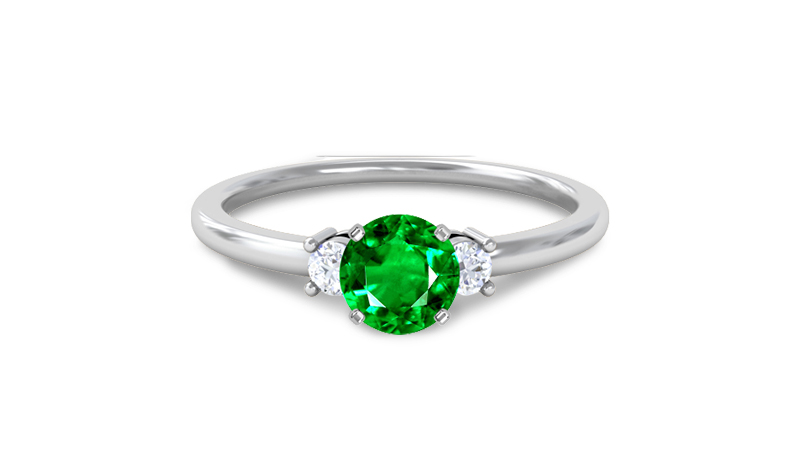 Emerald Three-stone Ring by GemsNY