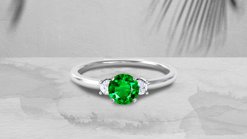 Simple Engagement Ring: Classic Three Stone Ring