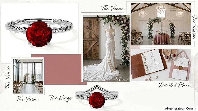 wedding dresses, venues and rings