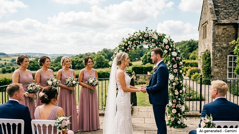  couple taking vows on their wedding