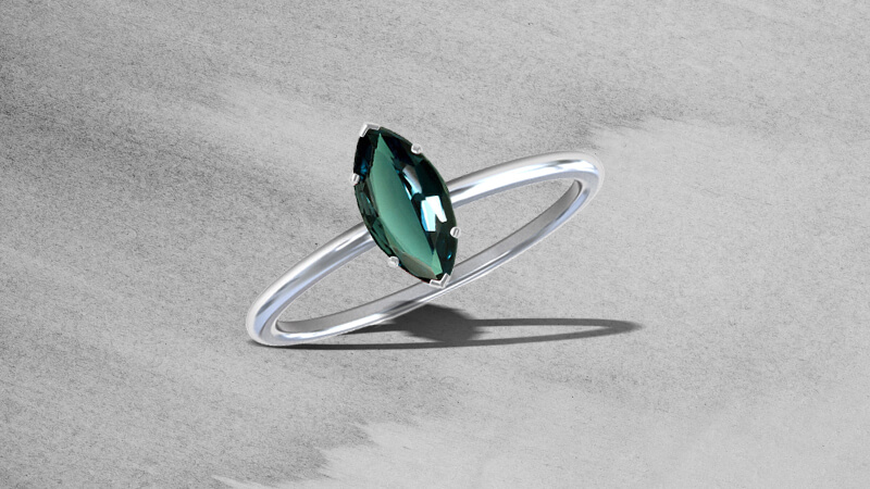 Non-engagement ring with Natural Alexandrite