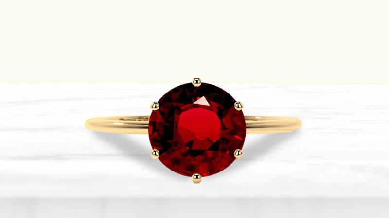 Petite 6 Prong Solitaire Ruby Ring