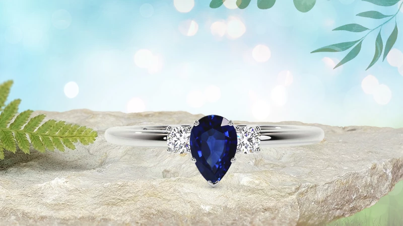 Three-stone Sapphire Engagement Ring