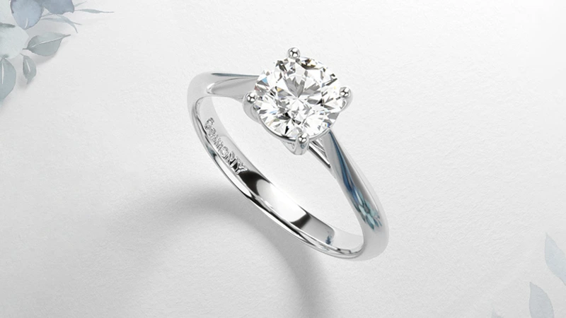 Tapered Cathedral Diamond Ring