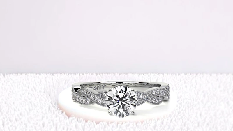 Twisted Shank Diamond Ring