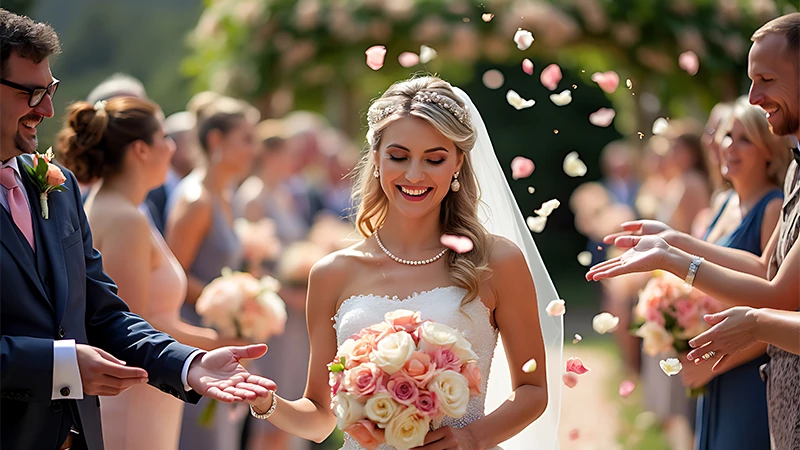 bride walking down