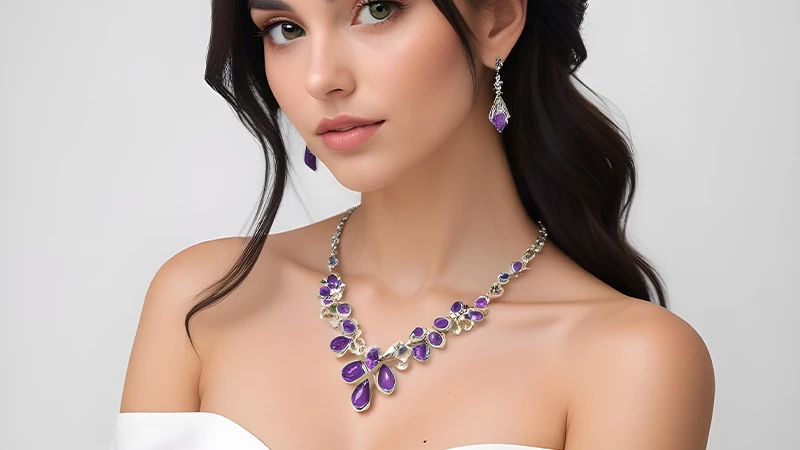 women wearing amethyst