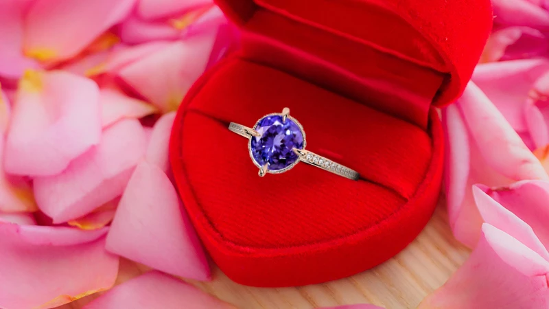 tanzanite solitaire engagement ring