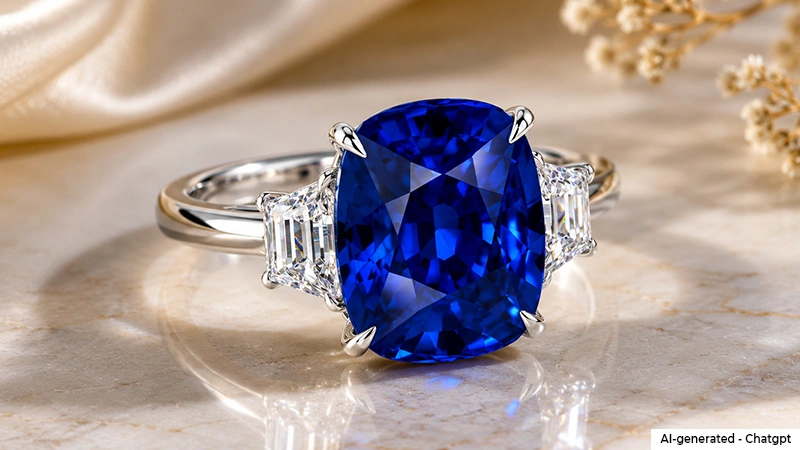 Three Stone Sapphire Ring