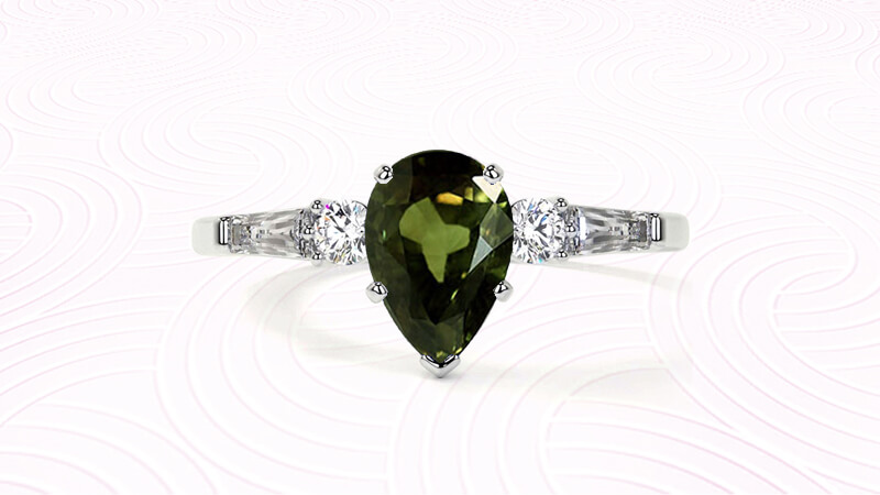 Alexandrite sidestone ring Black Friday Sale