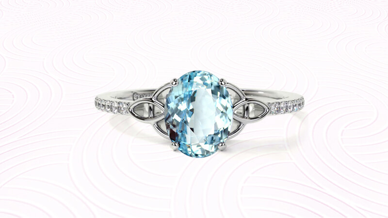 Aquamarine Ring with decorative shank Black Friday Sale