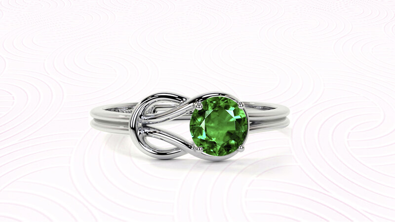 Emerald prong setting ring Black Friday Sale