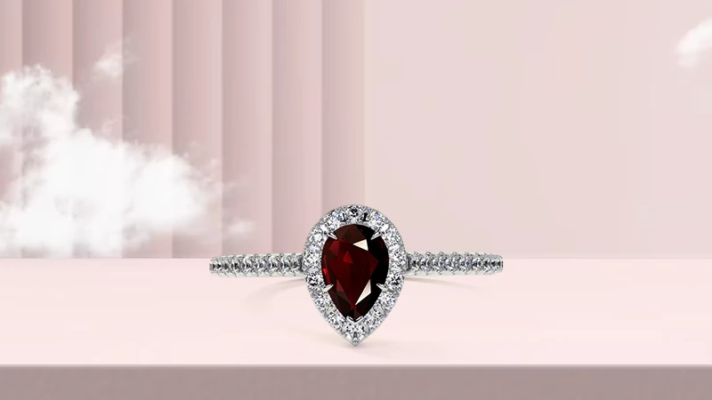 Pear-shaped Ruby Engagement Ring