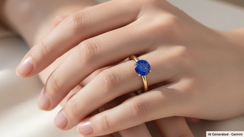 blue sapphire solitaire ring