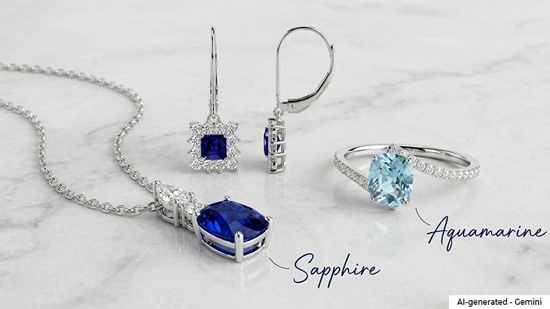 sapphire & aquamarine jewelry