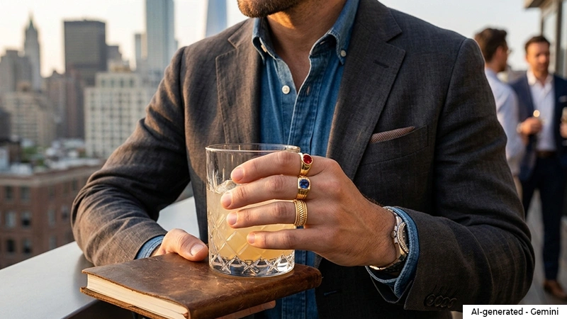 men’s gemstone rings in different gems and band style