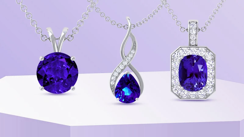 Online tanzanite necklace