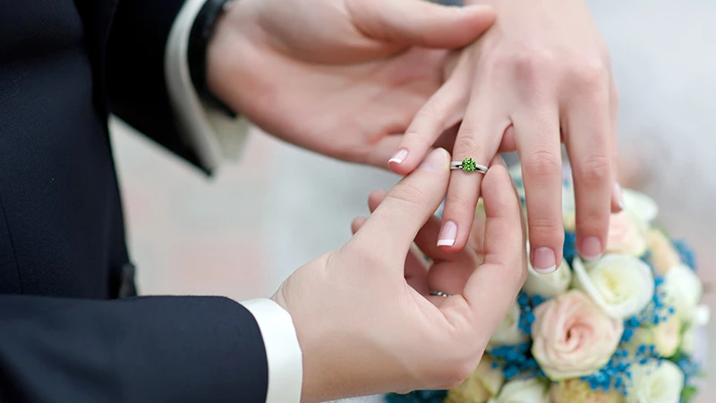 Green Diamond Engagement Ring