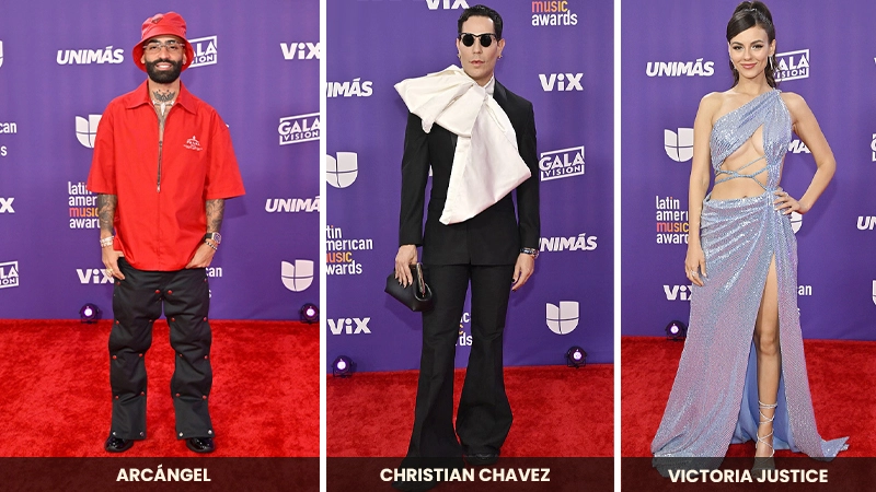 Arcángel, Christian Chavez and Victoria Justice at Latin American Music Awards