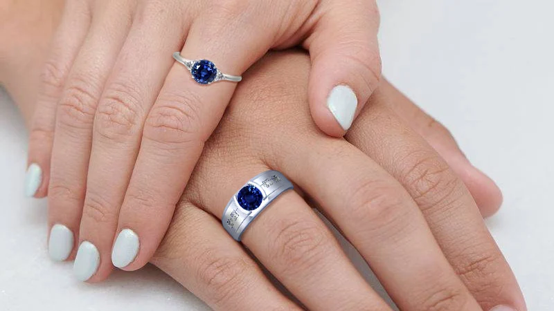 Sapphire Couple Rings