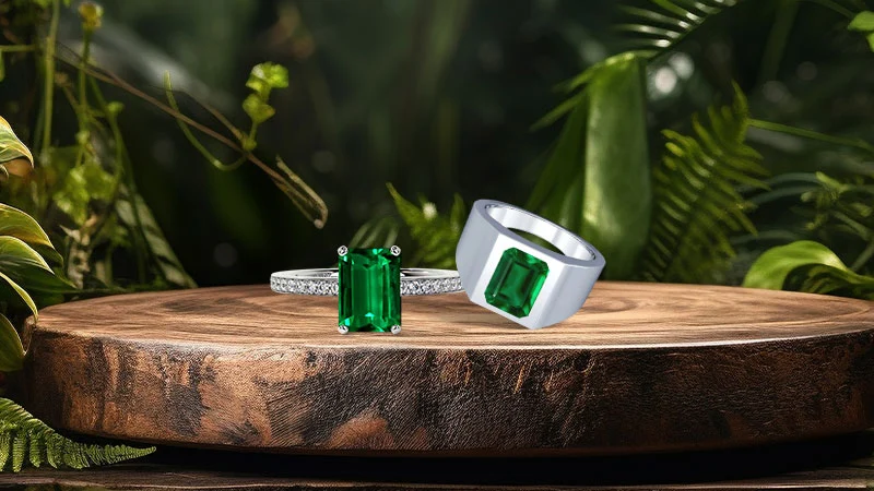 Emerald Couple Rings